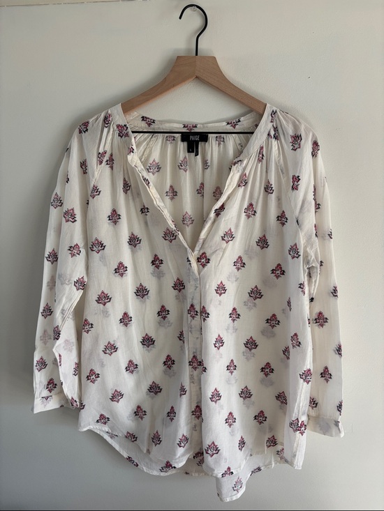 PAIGE Tops - PAIGE • 100% cotton button down blouse with red and black boho print